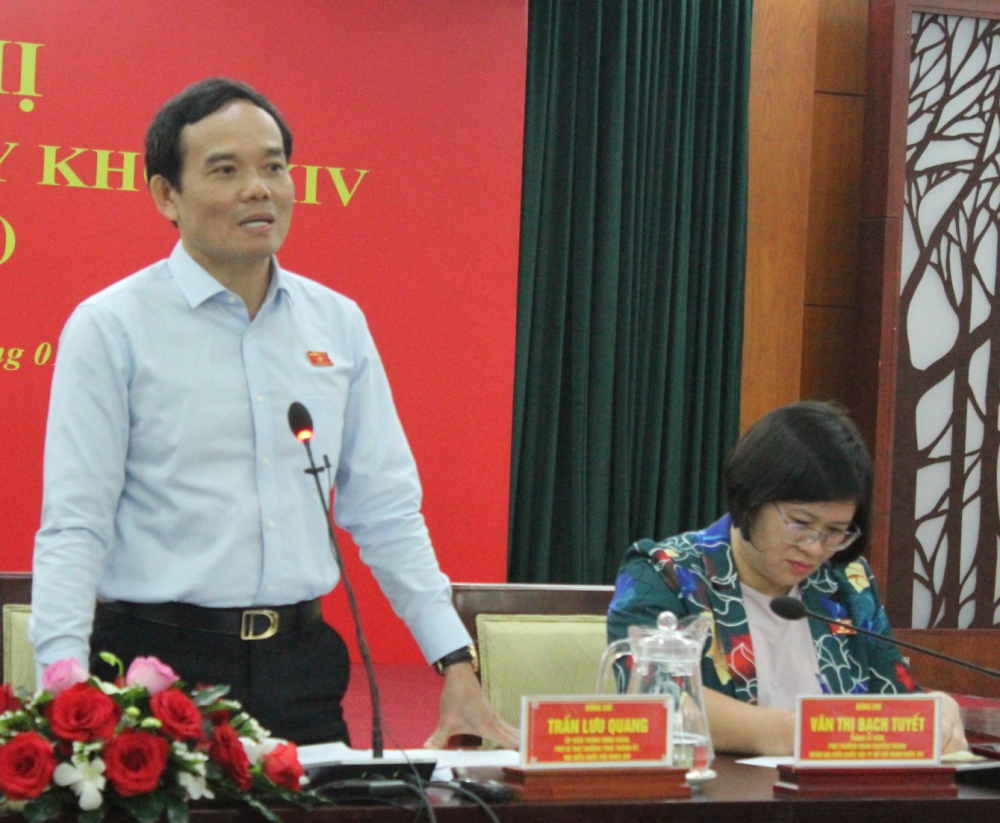 Phó Bí thư Thường trực Thành ủy TPHCM Trần Lưu Quang mong muốn các ĐBQH tiếp tục phát huy năng lực, trước mắt là theo dõi hiệu quả thực hiện 3 Nghị quyết về sự phát triển của TP.