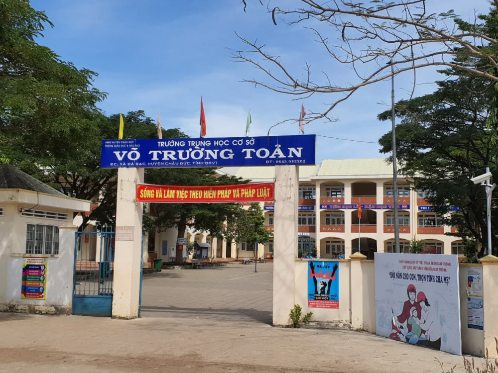 Nữ sinh T. đang theo học tại trường THCS Võ Trường Toản, huyện Châu Đức, tỉnh Bà Rịa - Vũng Tàu