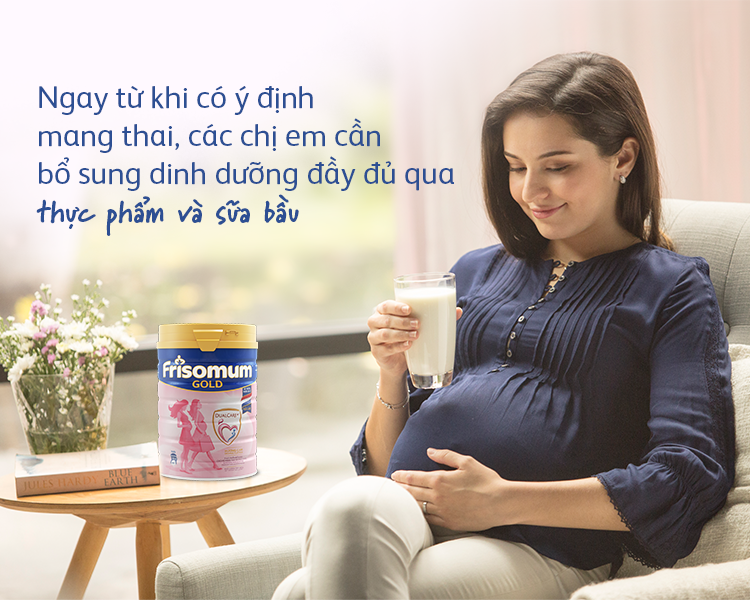 Ngay từ khi có ý định mang thai, chị em cần bổ sung dinh dưỡng đầy đủ qua thực phẩm và sữa bầu. Ảnh: FrieslandCampina cung cấp