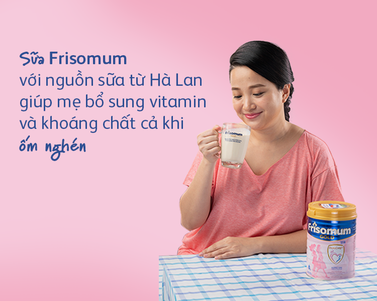 Sữa bầu Frisomum với hương cam và vani dễ uống. Ảnh: FrieslandCampina cung cấp