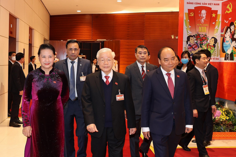 Tổng Bí thư, Chủ tịch nước Nguyễn Phú Trọng cùng các lãnh đạo Đảng, Nhà nước đến dự phiên họp trù bị Đại hội XIII của Đảng.
