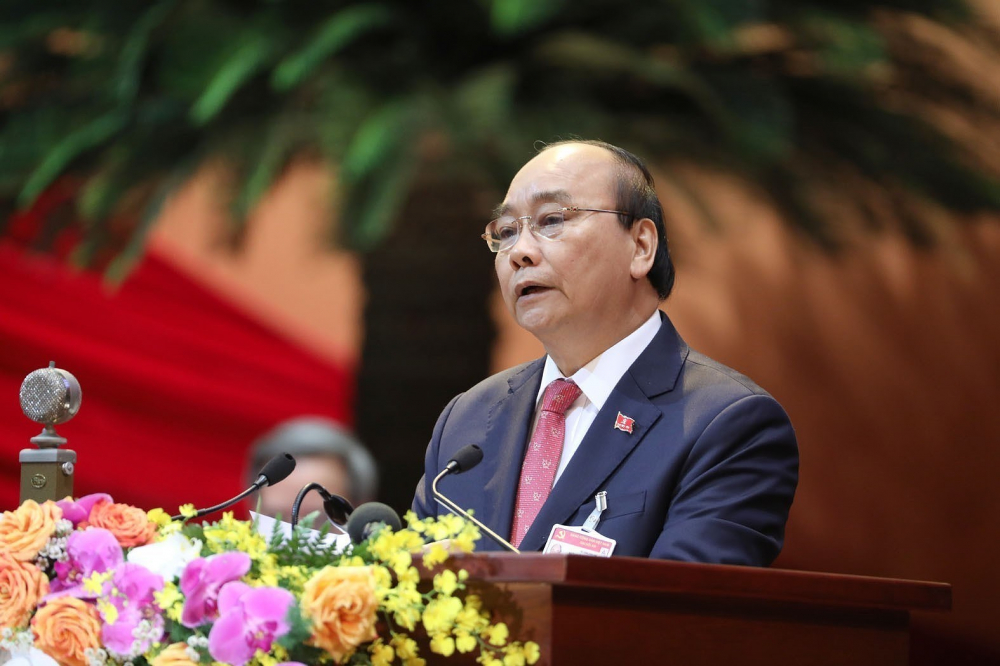 Ủy viên Bộ Chính trị, Thủ tướng Chính phủ Nguyễn Xuân Phúc thay mặt Đoàn Chủ tịch đọc Diễn văn khai mạc Đại hội