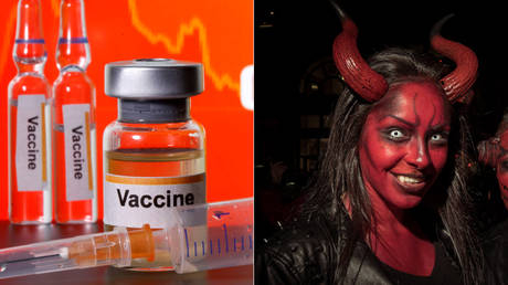 Thông tin nói rằng vắc-xin COVID-19 chứa vi chip quỷ Satan của một Hồng y người Mexico - Ảnh: Reuters