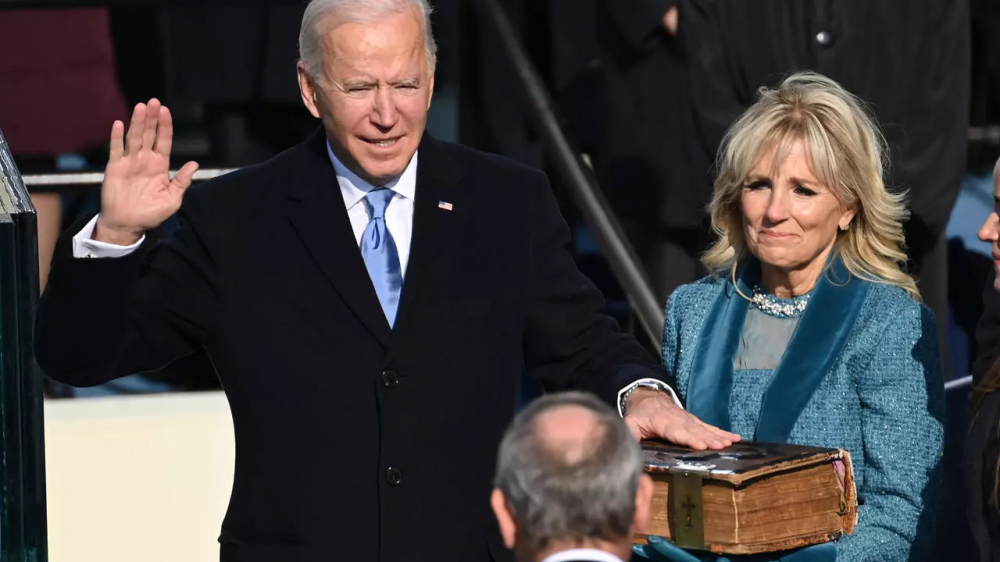 Vợ chồng Tổng thống Joe Biden trong lễ nhậm chức 20/1. Đệ nhất phu nhân Hoa Kỳ Jill Biden hồi tháng 12/2020 đã đến thăm một trại di cư ở Mexico, gần biên giới với Texas (Mỹ) -  Ảnh: AFP