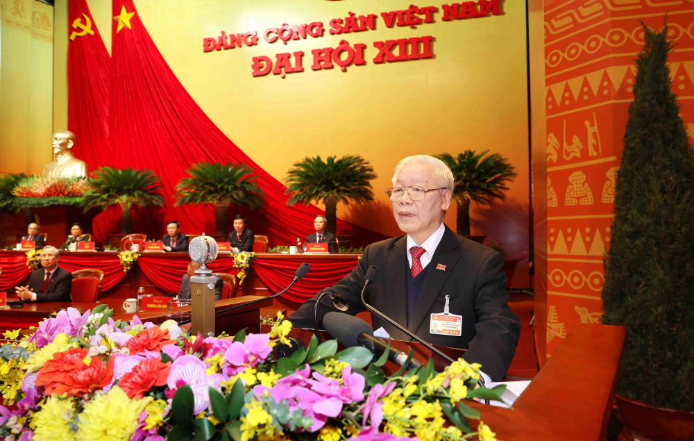 Tổng Bí Thư, Chủ tịch nước Nguyễn Phú Trọng đọc diễn văn bế mạc Đại hội XIII