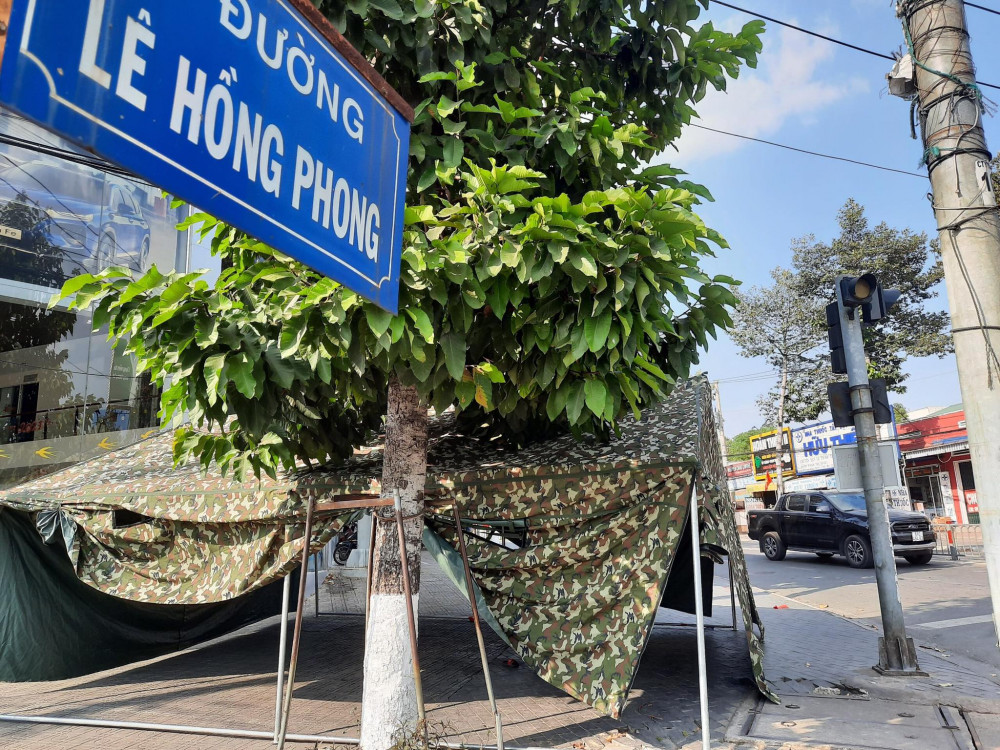 Đường Lê Hồng Phong tiếp tục mở rộng thêm khu vực phong toả