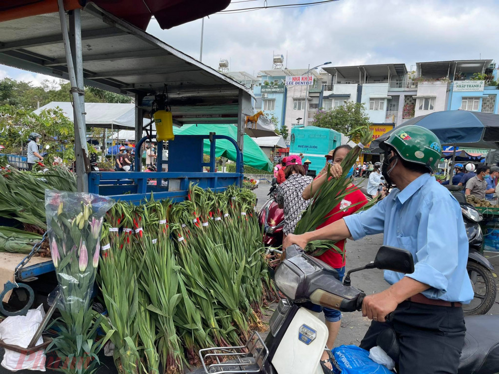 Hoa lay ơn trưng cúng giảm giá còn 35.000 - 40.000 đồng/bó.