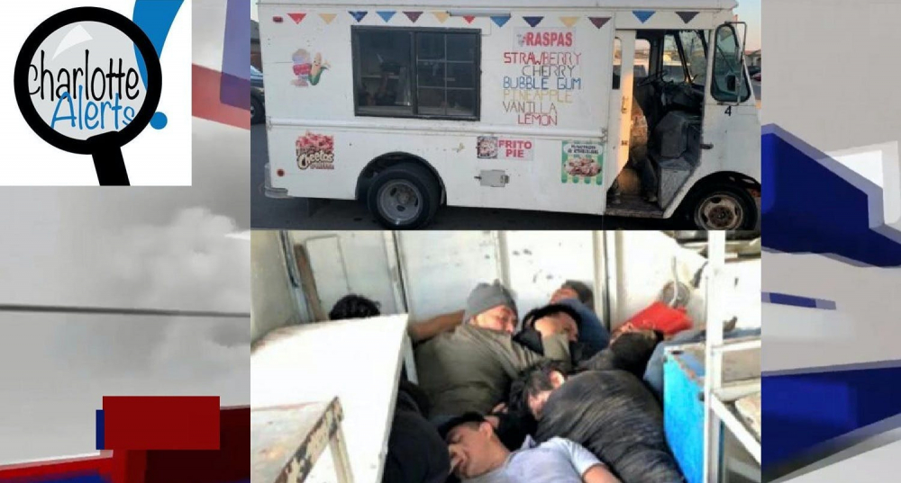 Một xe lạnh chở kem được dùng để chở người di cư bất hợp pháp đã bị lính biên phòng Mỹ phát hiện và bắt giữ gần biên giới ở Texas - Ảnh: AP