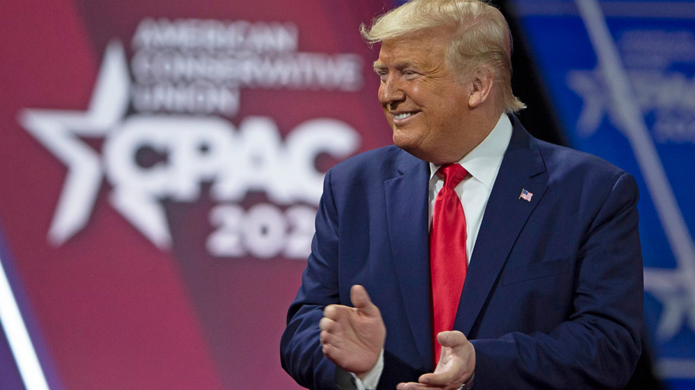 Tổng thống Donald Trump xuất hiện tại CPAC năm 2020 ở Maryland - Ảnh: Tasos Katopodis/Getty Images