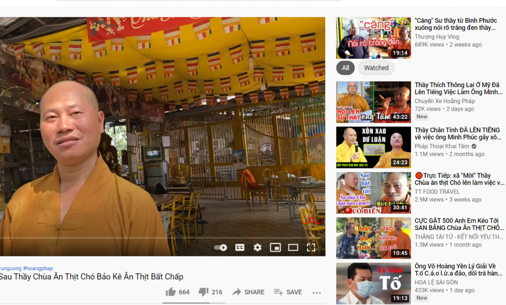 Rất nhiều kênh Youtube đăng tải clip về ông Nguyễn Minh Phúc cùng những phát ngôn phản cảm