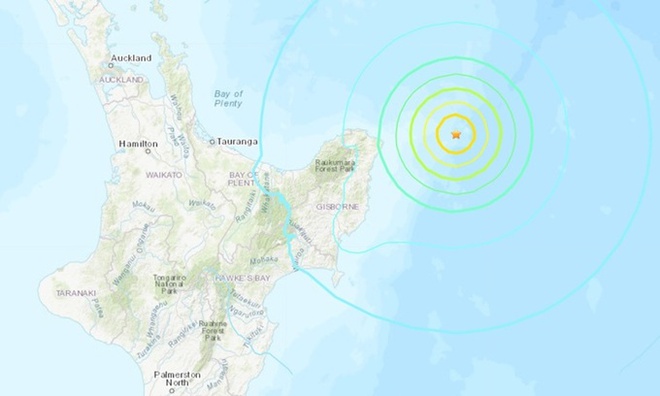Khu vực ngoài khơi New Zealand ghi nhận liên tiếp 3 trận động đất mạnh.