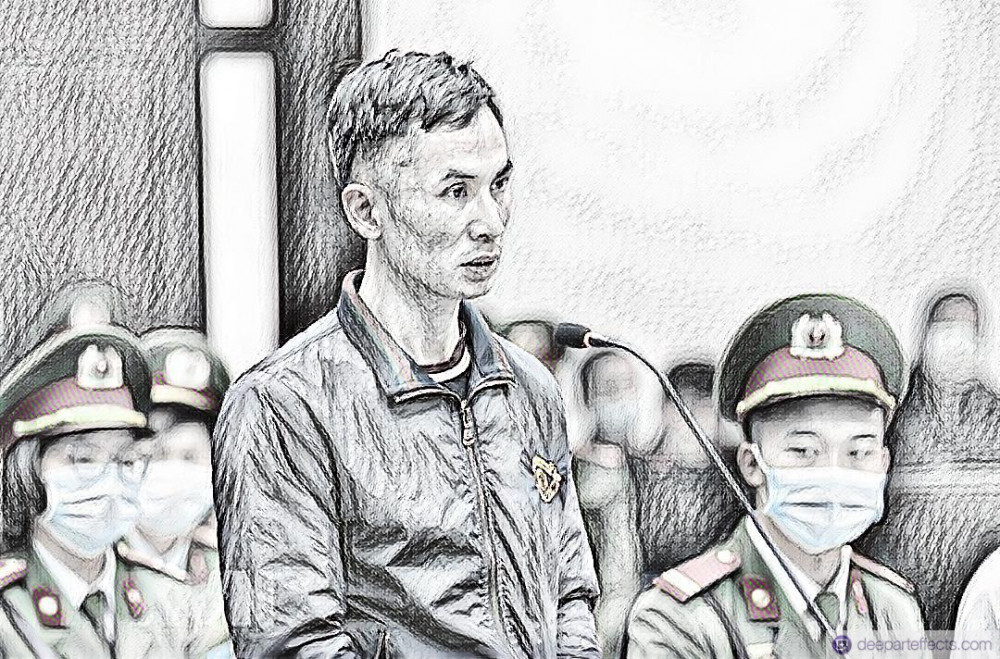 Bị cáo Lê Đình Doanh nói lời sau cùng trước khi tòa tuyên án - Ảnh: TTXVN