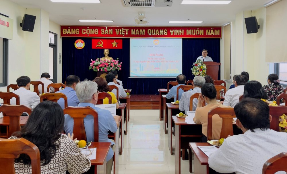 Phó Chủ tịch Ủy ban MTTQ Việt Nam TPHCM Ngô Thanh Sơn nhấn mạnh vai trò cuộc thi trong việc phổ biến, nâng cao nhận thức cho người dân tham gia bầu cử.