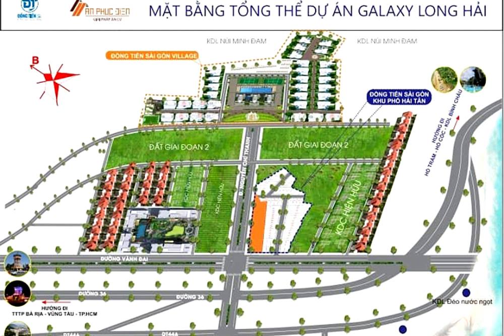 Bản vẽ 'dự án ma Galaxy Long Hải được Công ty Đồng Tiến Sài Gòn quảng cáo với khách hàng. 