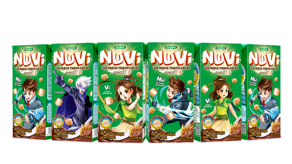 Sữa lúa mạch thạch ca cao NuVi thơm ngon và bổ dưỡng cho bé