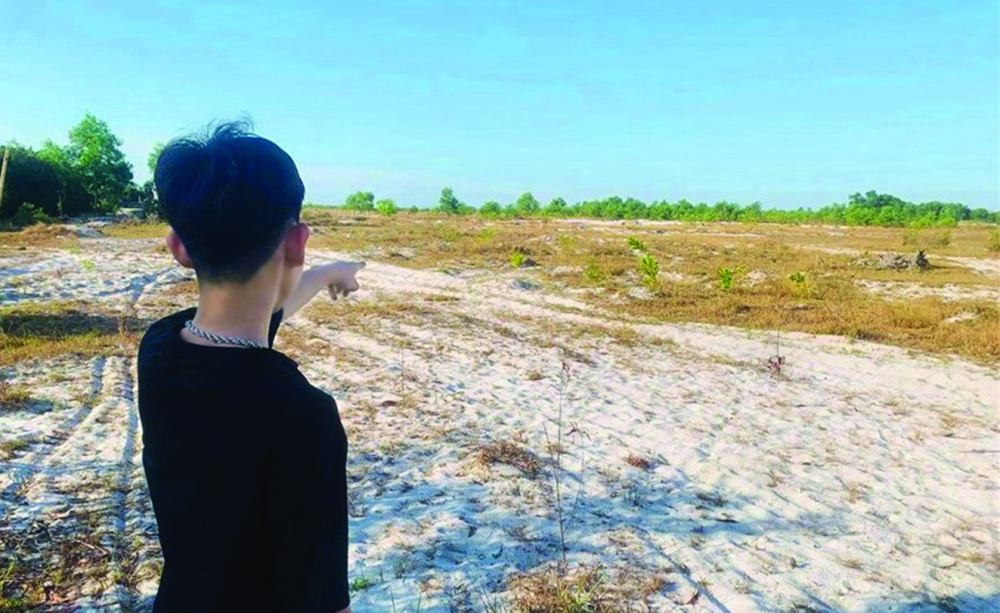 Vùng đất cát ở xã Gio Quang đang được các “cò” đất thổi giá lên hàng triệu đồng/m2