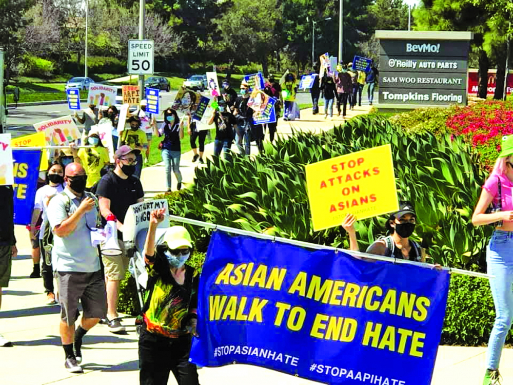 Người gốc Việt trong cuộc xuống đường Chống thù ghét người gốc Á hôm 3/4/2021 tại Irvine