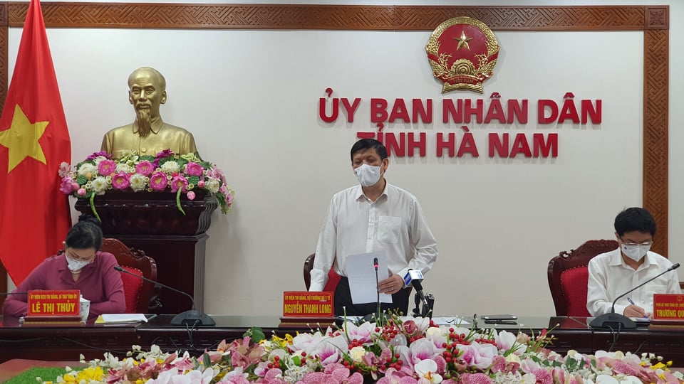 Bô trưởng Bộ Y tế Nguyễn Thanh Long làm việc tại Hà Nam
