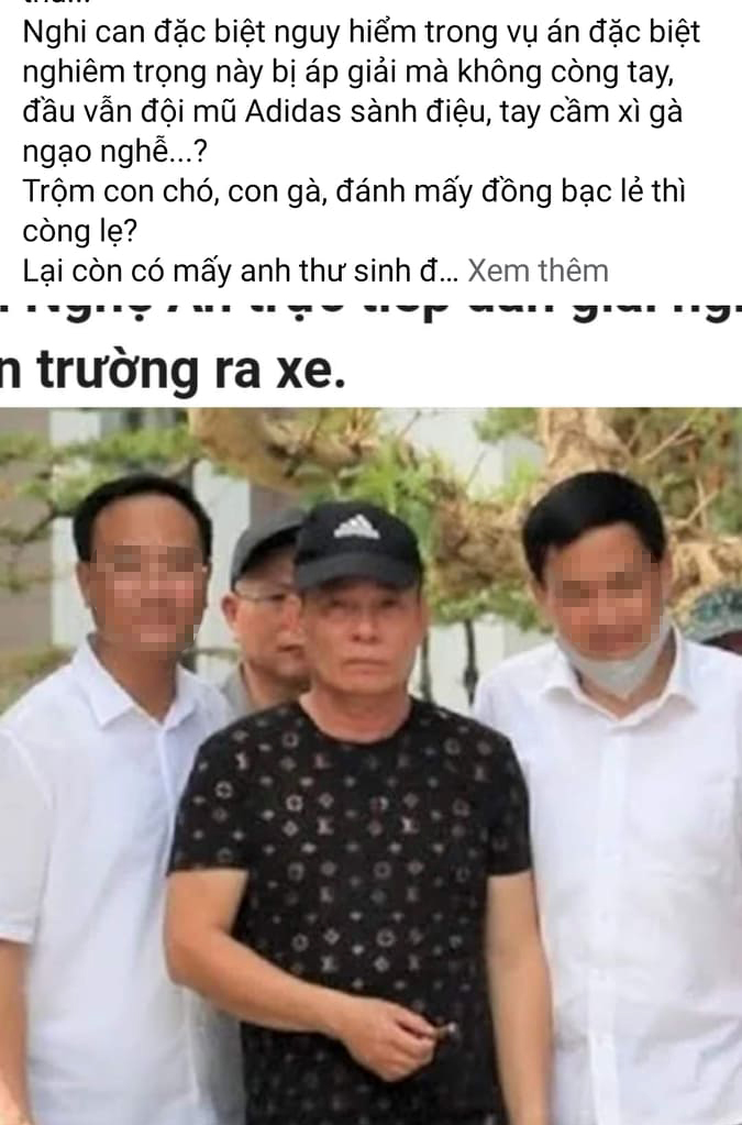Bức ảnh Cao Trọng Phú không bị còng tay lúc bị dẫn giải ra xe gây xôn xao trên mạng xã hội
