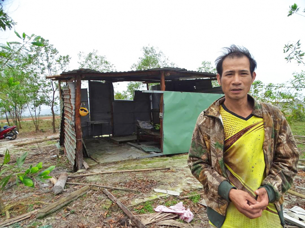 Ông Nguyễn Văn Thảo A đang mong nhận được tiền hỗ trợ để sửa lại nhà