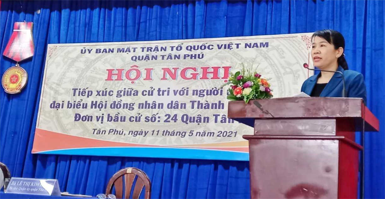 Bà Lê Thị Kim Hồng - Bí thư Quận ủy quận Tân Phú