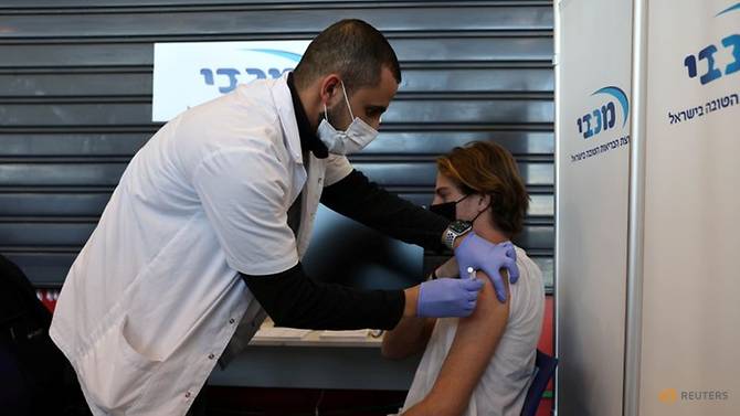 Một thiếu niên được chủng ngừa bệnh do coronavirus (COVID-19), ở Tel Aviv, Israel, 