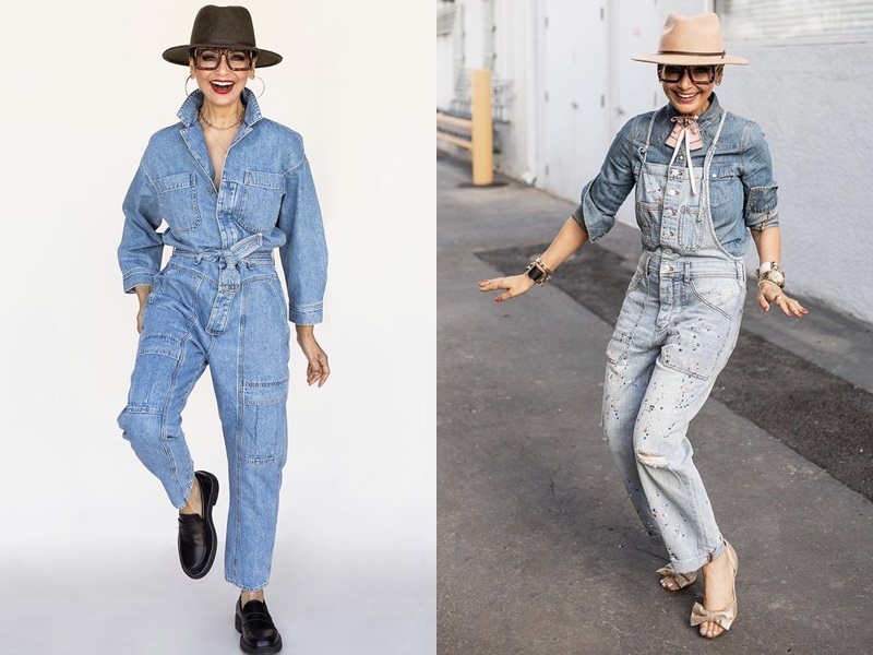 Yếm jeans và jumpsuit denim: