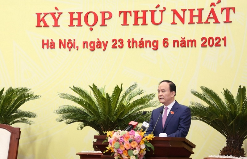 Chủ tịch HĐND TP Hà Nội Nguyễn Ngọc Tuấn phát biểu khai mạc Kỳ họp.