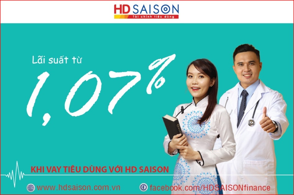 Giáo viên và bác sĩ được ưu đãi lãi suất vay chỉ từ 1,07% khi vay qua HD SAISON