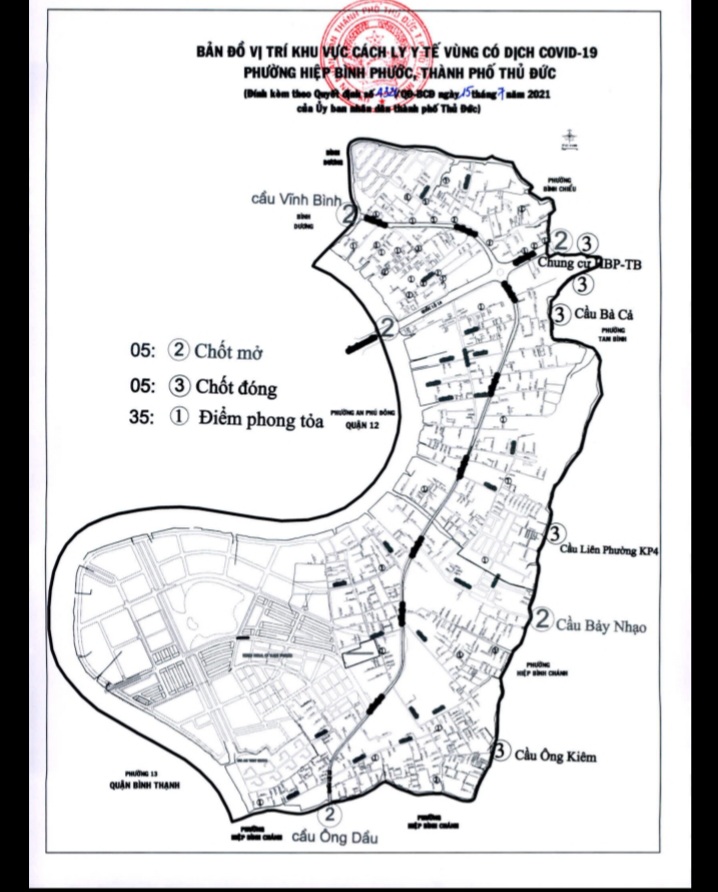 Bản đồ phường Hiệp Bình Phước