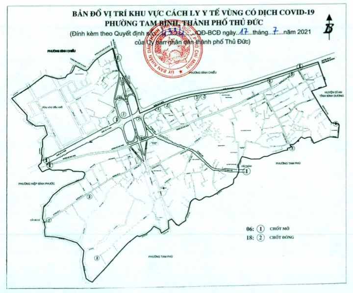 Bản đồ phường Tam Bình
