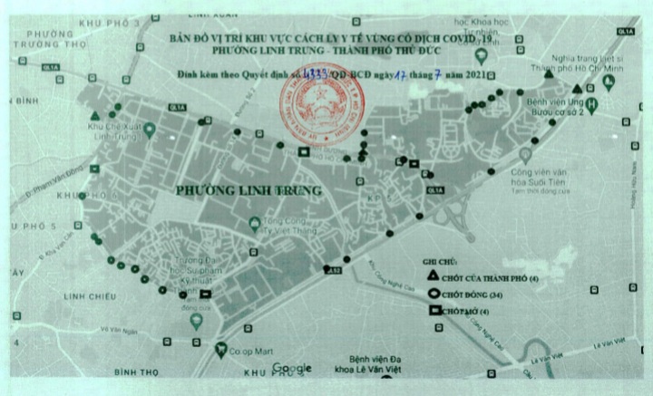 Bản đồ phường Linh Trung