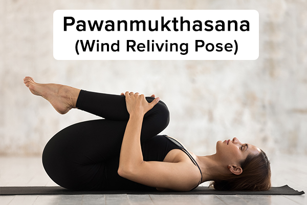 4. Pavanmukthasana (tư thế chống gió) pawanmukthasana (tư thế dựa vào gió) để mọc tóc Nằm thẳng lưng. Hít vào sâu, đưa đầu gối phải của bạn đến gần ngực và nắm chặt nó trong tay. Đẩy trán của bạn về phía đầu gối phải trong khi thở ra. Giữ tư thế này trong vài giây, hít vào thở ra nhẹ nhàng. Hít vào một hơi và từ từ thả đầu trở lại sàn. Thở ra và đặt chân phải của bạn trở lại sàn. Lặp lại bài tập này với chân còn lại và sau đó với cả hai chân.