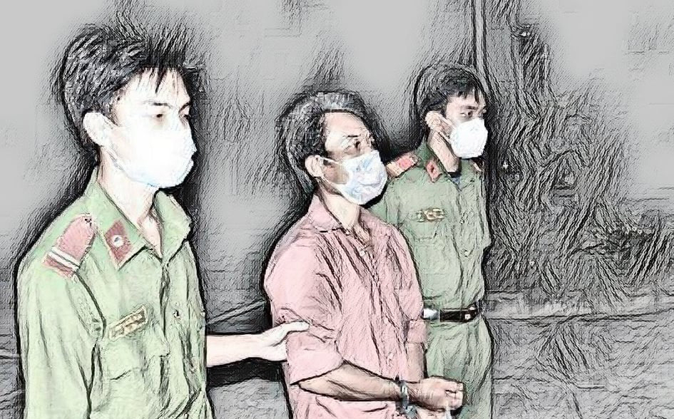 Lực lượng chức năng áp giải đối tượng Nguyễn Thanh Bình