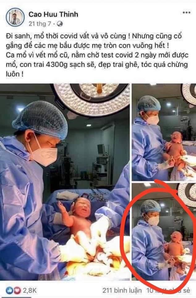 Bác sĩ Cao Hữu Thịnh khẳng định hình ảnh 2 em bé được nhắc trong tin liên quan đến bác sĩ Trần Khoa là lấy từ facebook của ông.