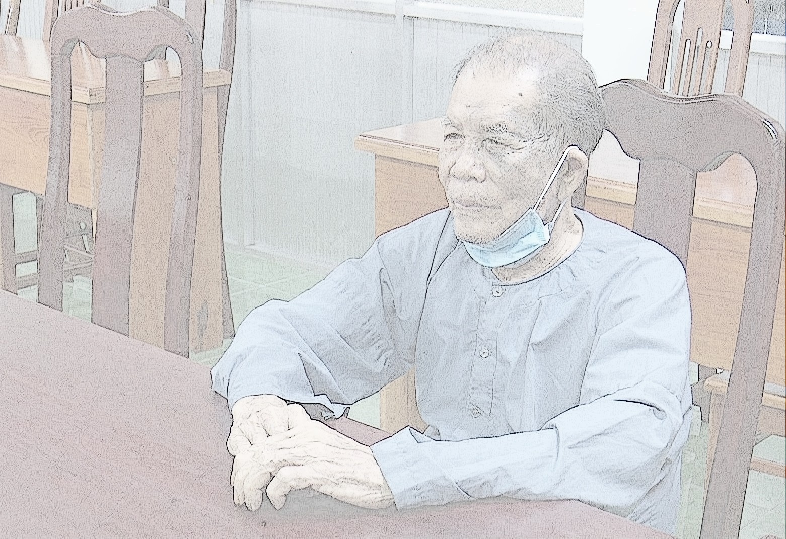 Ông Nguyễn Văn Tấu tại cơ quan công an