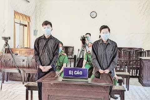 Hai bị cáo Nguyễn Văn Dương và Nguyễn Văn Khánh tại phiên tòa