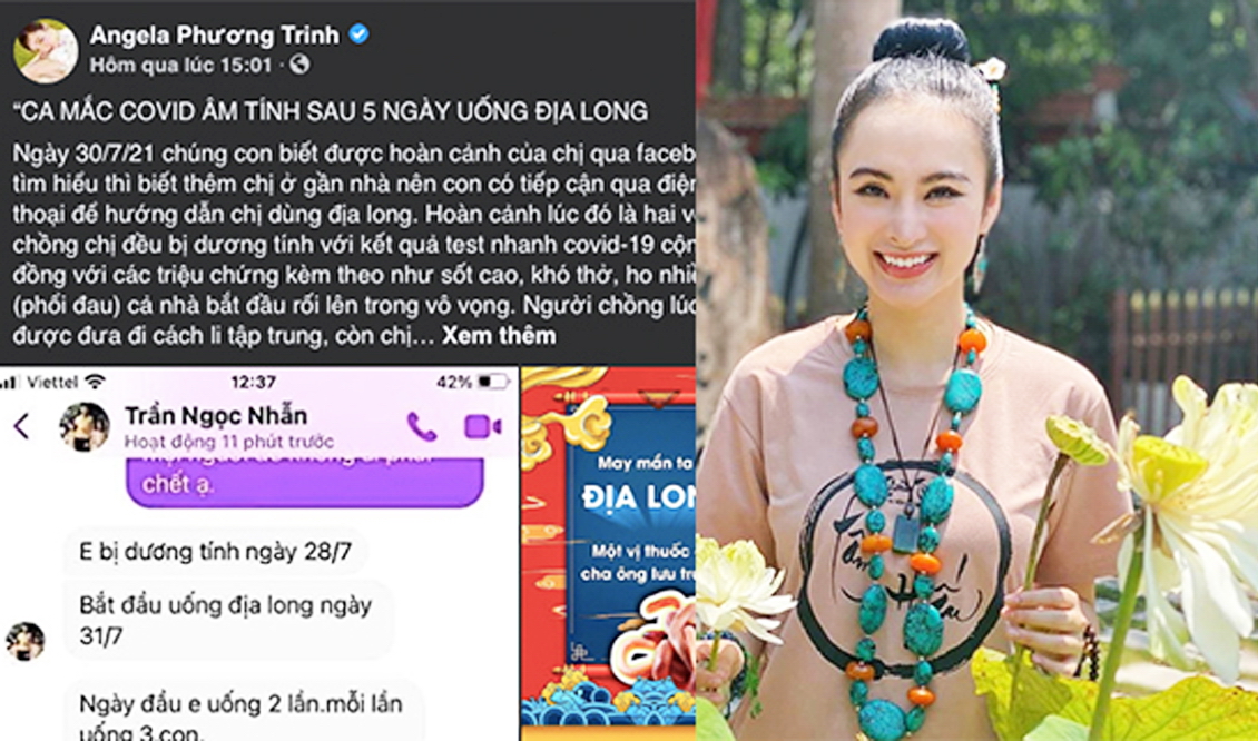 Angela Phương Trinh liên tục đăng tải bài viết liên quan đến việc “nuốt giun đất trị COVID-19”