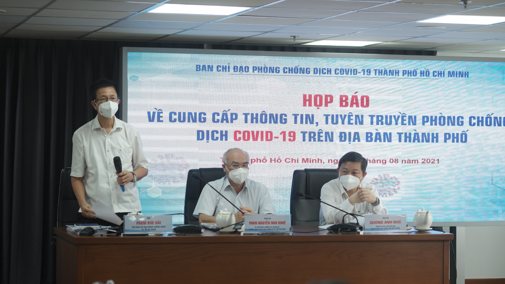 Ông Phạm Đức Hải - Phó Trưởng ban chỉ đạo phòng chống COVID-19 TPHCM thông báo 5 giải pháp tập trung nâng cao sẽ áp dụng từ ngày 23/8/2021. 