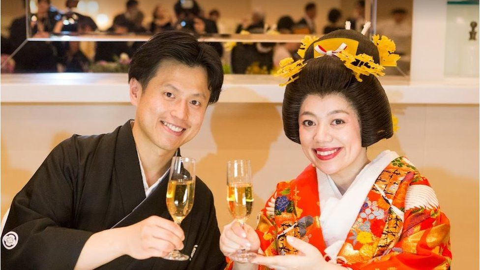 Jeff và Mizuki Hsu mặc trang phục truyền thống của Nhật Bản - Ảnh: Mizuki Hsu