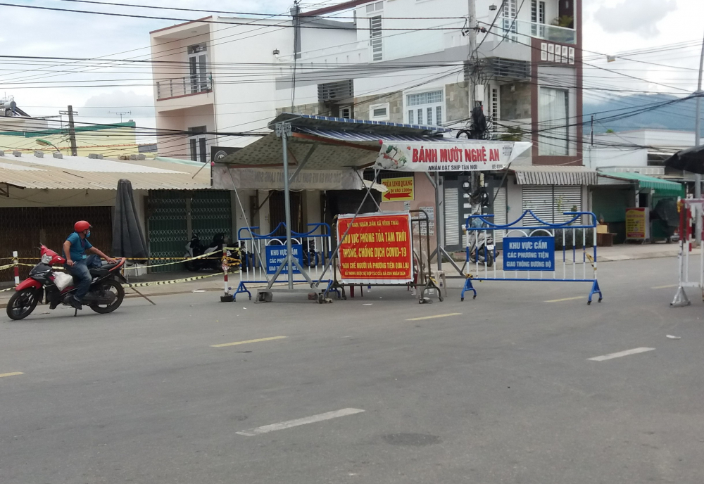 Một khu vực phong tỏa tạm thời tại TP. Nha Trang