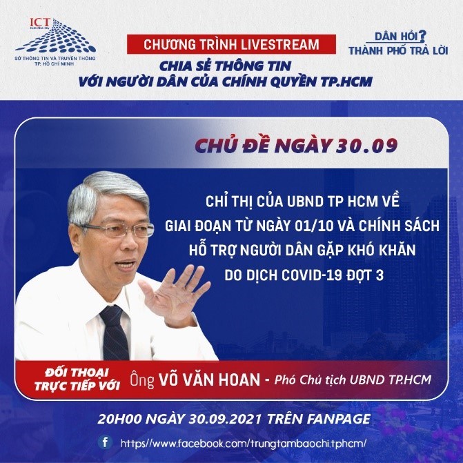 Phó chủ tịch UBND TP.HCM Võ Văn Hoan trả lời thắc mắc người dân tại chương trình Dân hỏi - Thành phố trả lời - Ảnh: Trung tâm Báo chí