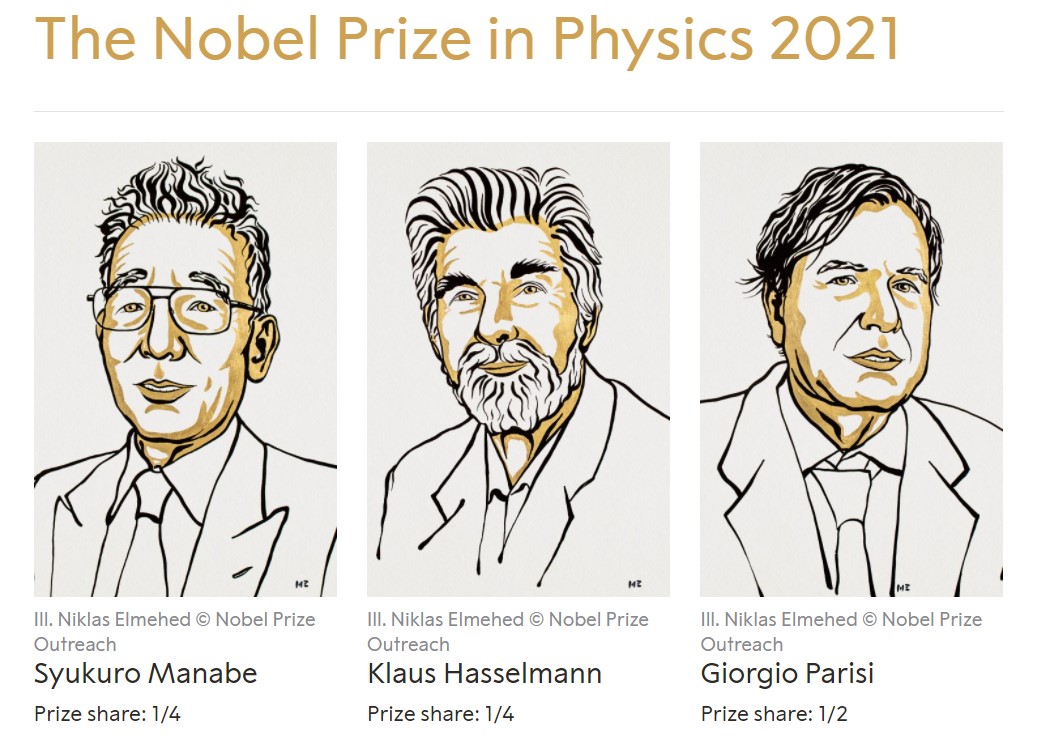 Ba nhà khoa học từ Mỹ, Đức và Ý cùng chia nhau giải Nobel Vật lý 2021
