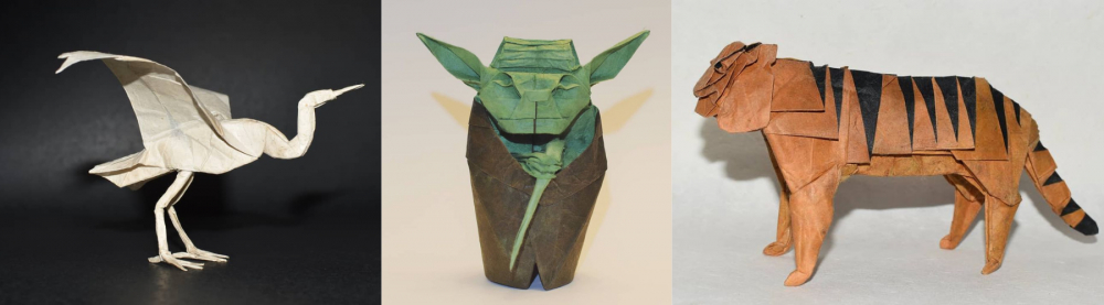 Các tác phẩm origami của James sử dụng giấy dó Việt Nam