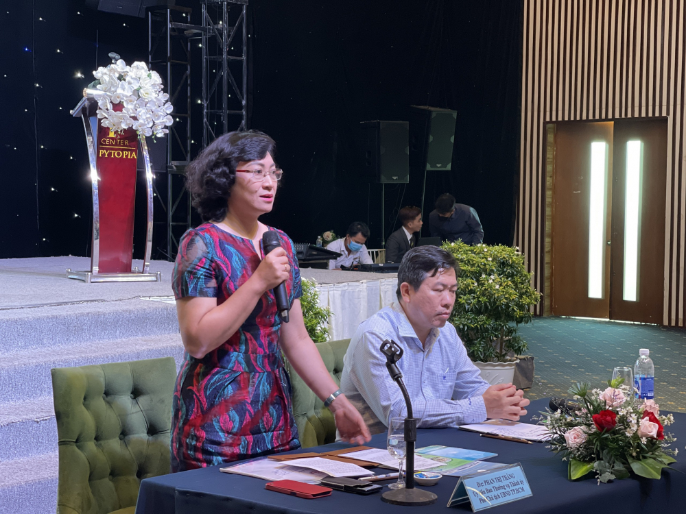 Bà Phan Thị Thắng - Phó Chủ tịch UBND TPHCM phát biểu tại Hội nghị về liên kết du lịch với tỉnh Phú Yên hôm nay (22/10).