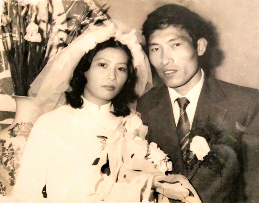 Anh Dũng và chị Trang trong ngày cưới