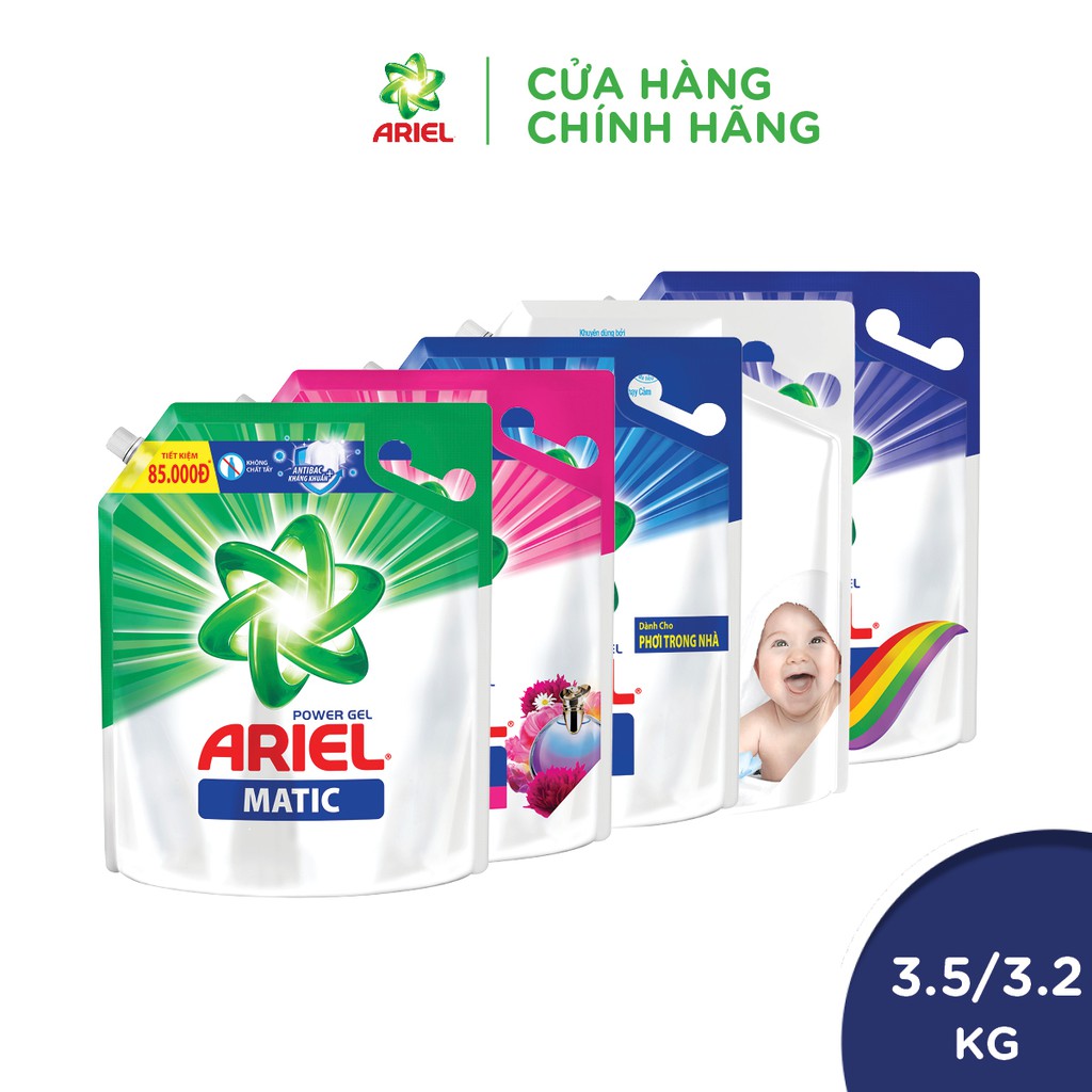 Nước giặt Ariel Matic với dạng gel đậm đặc cho khả năng giặt tẩy vượt trội, giúp đánh bật mọi vết bẩn chỉ trong 1 bước giặt