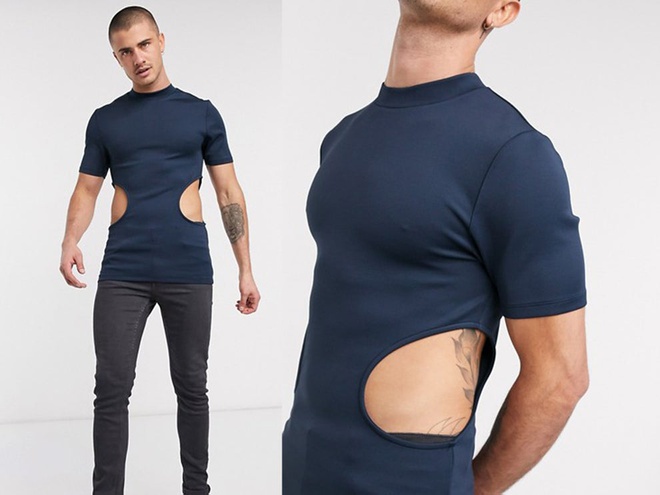 Cuối năm 2020, thương hiệu thời trang Anh ASOS khi cho ra mắt chiếc áo thun cắt khoét ở eo bị chỉ trích kịch liệt. Nhiều người cho rằng thiết kế này quá xấu, thậm chí nghi ngờ hãng này dùng sự nữ tính để gây chú ý cho dòng trang phục nam. 