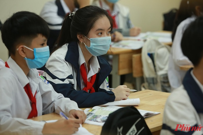 Học sinh vùng xanh tại Ba Vì của Hà Nội được quay lại trường - Ảnh: Đại Minh