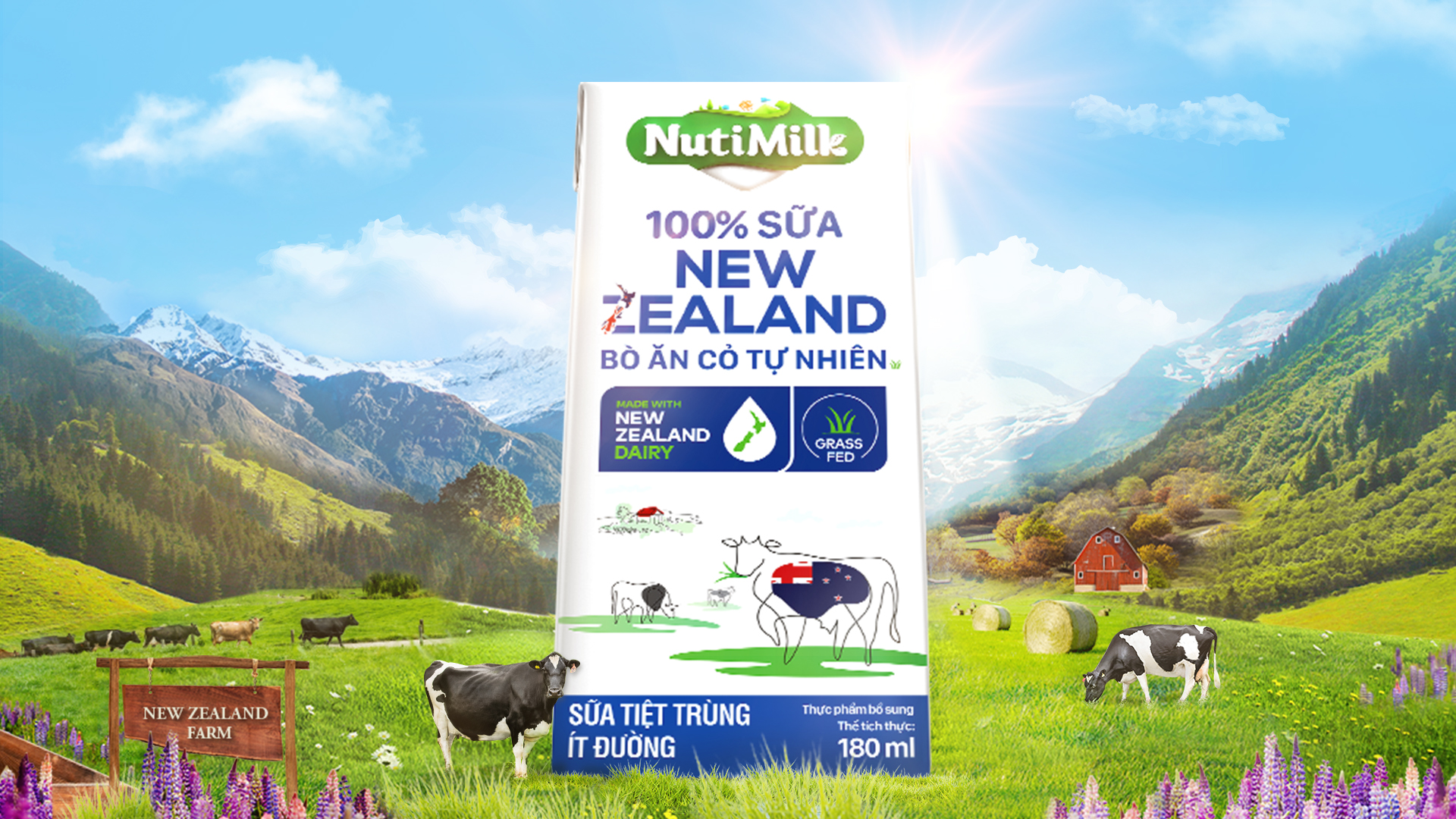 NutiMilk 100% Sữa New Zealand Bò Ăn Cỏ Tự Nhiên, sản phẩm vừa thơm ngon lại giàu dinh dưỡng